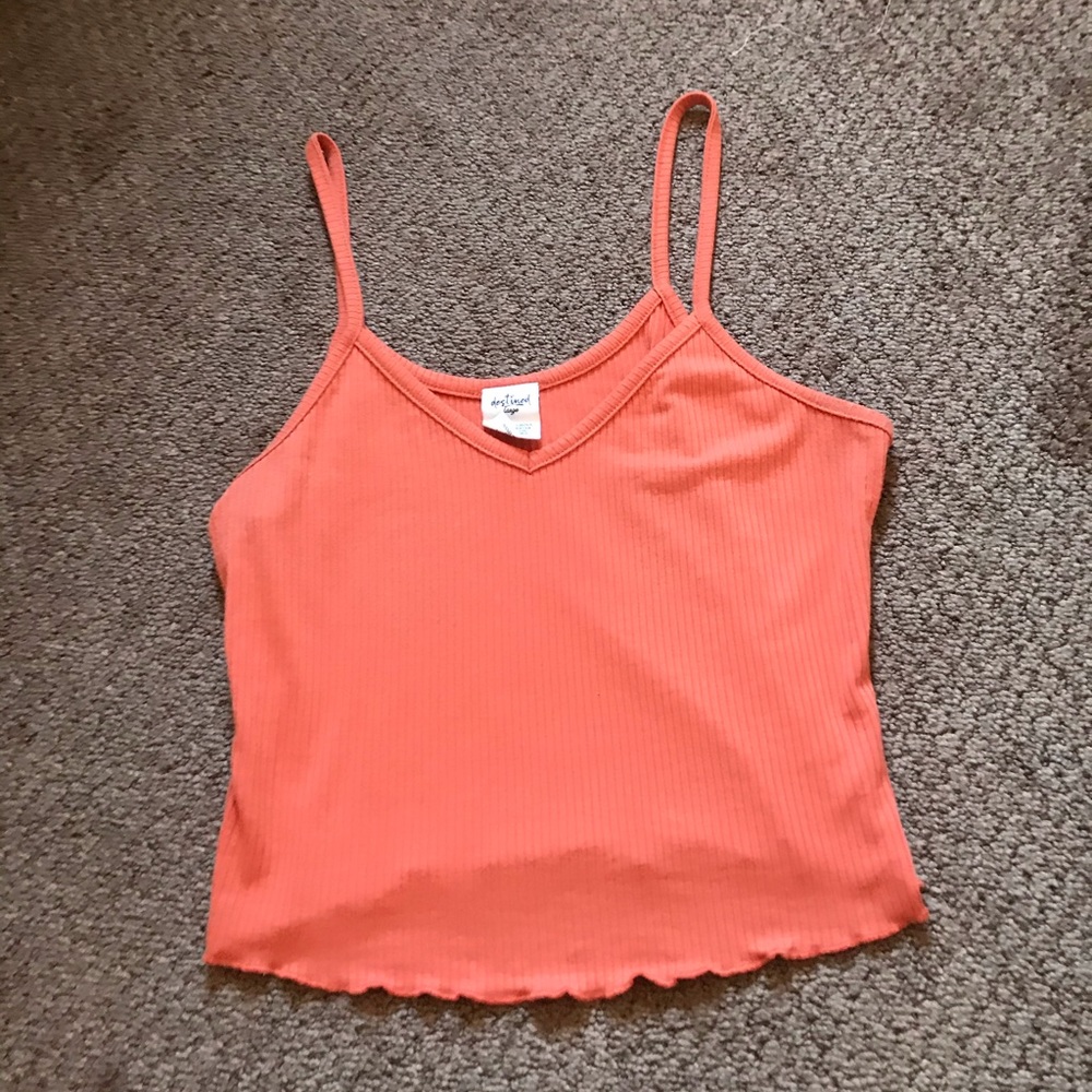 Dusty orange ribbed crop top